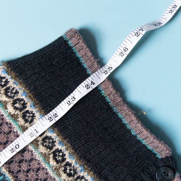 VINTAGE Jason Maxwell Floral Stripe Chunky Crewneck Cardigan Sweater Size Large - Picture 6 of 7